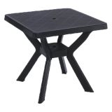 Tavolo da Esterno Nero Antracite 4 Posti Lunghezza Massima 79 cm 79x79x72h cm, Finitura Effetto Liscio Made in Italy - Normandy