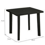 Tavolo da Esterno Nero Antracite 4 Posti Lunghezza Massima 80 cm 80x75x72h cm, Finitura Effetto Liscio Made in Italy - Tessner