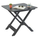 Tavolo da Esterno Nero Antracite 4 Posti Pieghevole 79x72x70h cm, Tavolo Tavolo Pieghevole Rettangolare Made in Italy - Ruthton