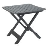 Tavolo da Esterno Nero Antracite 4 Posti Pieghevole 79x72x70h cm, Tavolo Tavolo Pieghevole Rettangolare Made in Italy - Ruthton