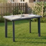 Tavolo da Esterno Nero Antracite 6 Posti Lunghezza Massima 101 cm 101x68x72h cm, Finitura Effetto Liscio Made in Italy - Pinedale
