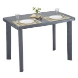 Tavolo da Esterno Nero Antracite 6 Posti Lunghezza Massima 101 cm 101x68x72h cm, Finitura Effetto Liscio Made in Italy - Pinedale