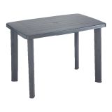 Tavolo da Esterno Nero Antracite 6 Posti Lunghezza Massima 101 cm 101x68x72h cm, Finitura Effetto Liscio Made in Italy - Pinedale