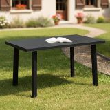 Tavolo da Esterno Nero Antracite 6 Posti Lunghezza Massima 126 cm 126x76x72h cm, Finitura Effetto Liscio Made in Italy - Ozello