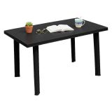 Tavolo da Esterno Nero Antracite 6 Posti Lunghezza Massima 126 cm 126x76x72h cm, Finitura Effetto Liscio Made in Italy - Ozello