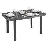 Tavolo da Esterno Nero Antracite 6 Posti Lunghezza Massima 137 cm 137x85x72h cm, Finitura Effetto Liscio Made in Italy - Greggs