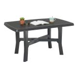 Tavolo da Esterno Nero Antracite 6 Posti Lunghezza Massima 138 cm 138x88x72h cm, Finitura Effetto Quadrettato Made in Italy - Raspberry