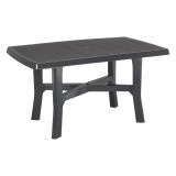 Tavolo da Esterno Nero Antracite 6 Posti Lunghezza Massima 138 cm 138x88x72h cm, Finitura Effetto Quadrettato Made in Italy - Raspberry