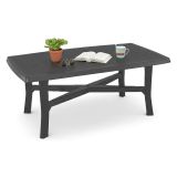 Tavolo da Esterno Nero Antracite 6 Posti Lunghezza Massima 180 cm 180x100x72h cm, Finitura Effetto Quadrettato Made in Italy - Rasura