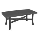 Tavolo da Esterno Nero Antracite 6 Posti Lunghezza Massima 180 cm 180x100x72h cm, Finitura Effetto Quadrettato Made in Italy - Rasura