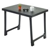 Tavolo da Esterno Nero Antracite 6 Posti Lunghezza Massima 81 cm 81x56x63h cm, Finitura Effetto Rigato Made in Italy - Beechwood