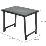 Tavolo da Esterno Nero Antracite 6 Posti Lunghezza Massima 81 cm 81x56x63h cm, Finitura Effetto Rigato Made in Italy - Beechwood