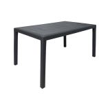Tavolo da esterno Portici, Tavolo rettangolare da pranzo, Tavolo da giardino multiuso effetto rattan, 100% Made in Italy, 150x90h72 cm, Antracite