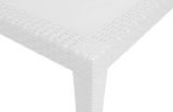 Tavolo da esterno Portici, Tavolo rettangolare da pranzo, Tavolo da giardino multiuso effetto rattan, 100% Made in Italy, 150x90h72 cm, Bianco