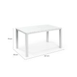 Tavolo da esterno Quiliano, Base per picnic, Piano da pranzo da giardino, Banco outdoor multiuso, 147x90 h75 cm, Bianco