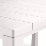Tavolo da esterno Quiliano, Base per picnic, Piano da pranzo da giardino, Banco outdoor multiuso, 147x90 h75 cm, Bianco