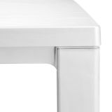 Tavolo da esterno Quiliano, Base per picnic, Piano da pranzo da giardino, Banco outdoor multiuso, 147x90 h75 cm, Bianco