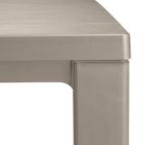 Tavolo da esterno Quiliano, Base per picnic, Piano da pranzo da giardino, Banco outdoor multiuso, 147x90 h75 cm, Tortora