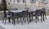 Tavolo da esterno Roma, Tavolo rettangolare allungabile da pranzo, Tavolo da giardino estensibile effetto rattan, 100% Made in Italy, 150-220x90h72 cm, Antracite