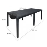 Tavolo da esterno Roma, Tavolo rettangolare allungabile da pranzo, Tavolo da giardino estensibile effetto rattan, 100% Made in Italy, 150-220x90h72 cm, Antracite