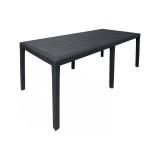 Tavolo da esterno Roma, Tavolo rettangolare allungabile da pranzo, Tavolo da giardino estensibile effetto rattan, 100% Made in Italy, 150-220x90h72 cm, Antracite
