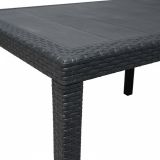 Tavolo da esterno Roma, Tavolo rettangolare allungabile da pranzo, Tavolo da giardino estensibile effetto rattan, 100% Made in Italy, 150-220x90h72 cm, Antracite