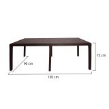 Tavolo da esterno Roma, Tavolo rettangolare allungabile da pranzo, Tavolo da giardino estensibile effetto rattan, 100% Made in Italy, 150-220x90h72 cm, Marrone
