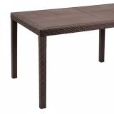 Tavolo da esterno Roma, Tavolo rettangolare allungabile da pranzo, Tavolo da giardino estensibile effetto rattan, 100% Made in Italy, 150-220x90h72 cm, Marrone