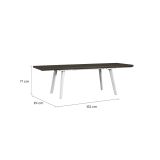Tavolo da esterno Salisano, Base per picnic, Piano da pranzo da giardino, Banco outdoor multiuso, 162x101 h77 cm, Bianco e Grigio scuro