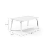 Tavolo da esterno Secondo, Base per picnic, Piano da pranzo da giardino, Banco outdoor multiuso, 157x98 h74 cm, Bianco