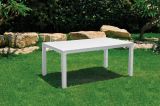 Tavolo da esterno Solero, Base per picnic, Piano da pranzo da giardino, Banco outdoor multiuso, 95x161 h75 cm, Bianco