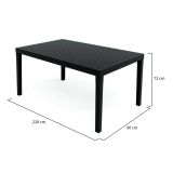 Tavolo da esterno Susa, Tavolo rettangolare allungabile da pranzo, Tavolo da giardino estensibile, 100% Made in Italy, 150x90h72 cm, Antracite