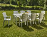 Tavolo da esterno Susa, Tavolo rettangolare allungabile da pranzo, Tavolo da giardino estensibile, 100% Made in Italy, 150x90h72 cm, Bianco