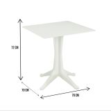 Tavolo da esterno Trani, Tavolo quadrato fisso, Tavolino da giardino multiuso, 100% Made in Italy, 70x70h72 cm, Bianco
