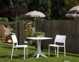 Tavolo da esterno Trani, Tavolo quadrato fisso, Tavolino da giardino multiuso, 100% Made in Italy, 70x70h72 cm, Bianco
