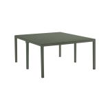 Tavolo da esterno Varda, Base per picnic, Piano da pranzo da giardino multiposizione, Banco outdoor multiuso, Made in Italy, 292x86 h74 cm, Verde