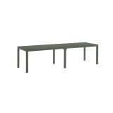 Tavolo da esterno Varda, Base per picnic, Piano da pranzo da giardino multiposizione, Banco outdoor multiuso, Made in Italy, 292x86 h74 cm, Verde