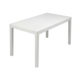 Tavolo da esterno Vasto, Tavolo rettangolare da pranzo, Tavolo da giardino indoor e outdoor multiuso, 100% Made in Italy, 138x78h72 cm, Bianco