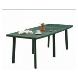 Tavolo da Esterno Verde 10 Posti Meccanismo Estensione Allunga Centrale 216x90x72h cm, Allungabile Made in Italy - Crossley