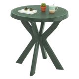 Tavolo da Esterno Verde 2 Posti Tavolo Tavolo Rotondo Fisso 70x70x72h cm, Lunghezza Massima 70 cm Made in Italy - Lorwood