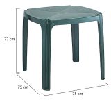 Tavolo da Esterno Verde 4 Posti Tavolo Tavolo da Esterno Fisso 75x75x72h cm, Lunghezza Massima 75 cm Made in Italy - Smithport