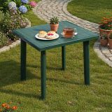 Tavolo da Esterno Verde 4 Posti Tavolo Tavolo da Esterno Fisso 80x75x72h cm, Lunghezza Massima 80 cm Made in Italy - Tessner