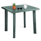 Tavolo da Esterno Verde 4 Posti Tavolo Tavolo da Esterno Fisso 80x75x72h cm, Lunghezza Massima 80 cm Made in Italy - Tessner