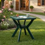Tavolo da Esterno Verde 4 Posti Tavolo Tavolo Fisso Quadrato 70x70x72h cm, Lunghezza Massima 70 cm Made in Italy - Straven