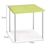 Tavolo da Esterno Verde 4 Posti Tavolo Tavolo Fisso Quadrato 75x75x72h cm, Lunghezza Massima 75 cm Made in Italy - Brownstown
