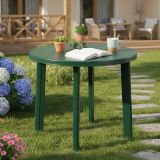 Tavolo da Esterno Verde 4 Posti Tavolo Tavolo Fisso Rotondo 90x90x72h cm, Lunghezza Massima 90 cm Made in Italy - Brooksdale