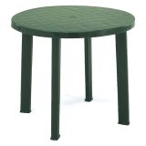 Tavolo da Esterno Verde 4 Posti Tavolo Tavolo Fisso Rotondo 90x90x72h cm, Lunghezza Massima 90 cm Made in Italy - Brooksdale