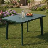 Tavolo da Esterno Verde 6 Posti Finitura Effetto Liscio 126x76x72h cm, Lunghezza Massima 126 cm Made in Italy - Ozello