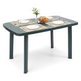 Tavolo da Esterno Verde 6 Posti Tavolo Tavolo da Esterno Fisso 137x85x72h cm, Lunghezza Massima 137 cm Made in Italy - Greggs