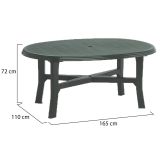 Tavolo da Esterno Verde 6 Posti Tavolo Tavolo da Esterno Fisso 165x110x72h cm, Lunghezza Massima 165 cm Made in Italy - Simmsville